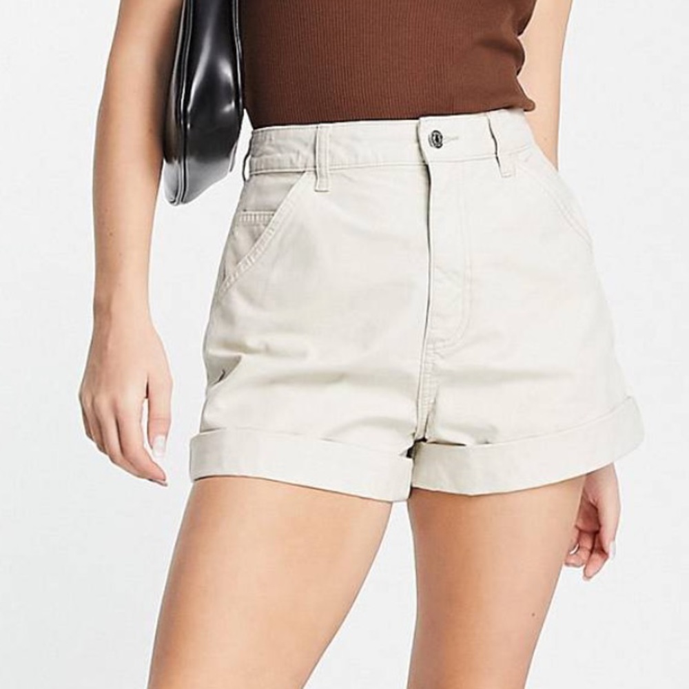 ASOS Design slouchy mom shorts in washed stone size US 12